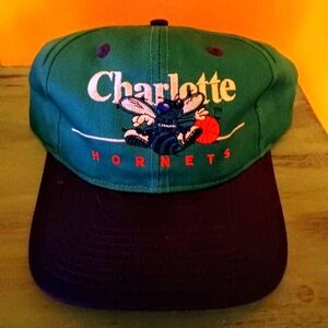 Vintage Charlotte Hornets snap back hat by Twins brand.